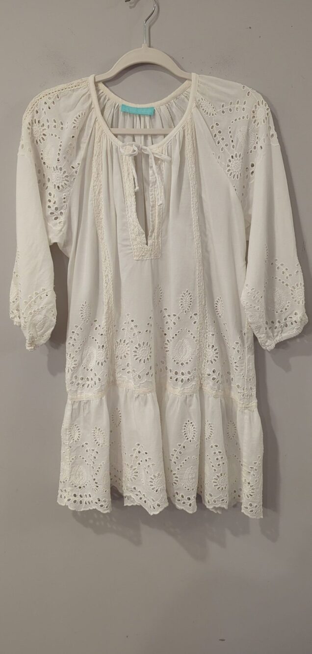 Melissa Odabash Swim Coverup White Cotton Eyelet size Medium